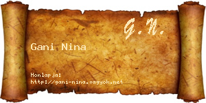 Gani Nina névjegykártya